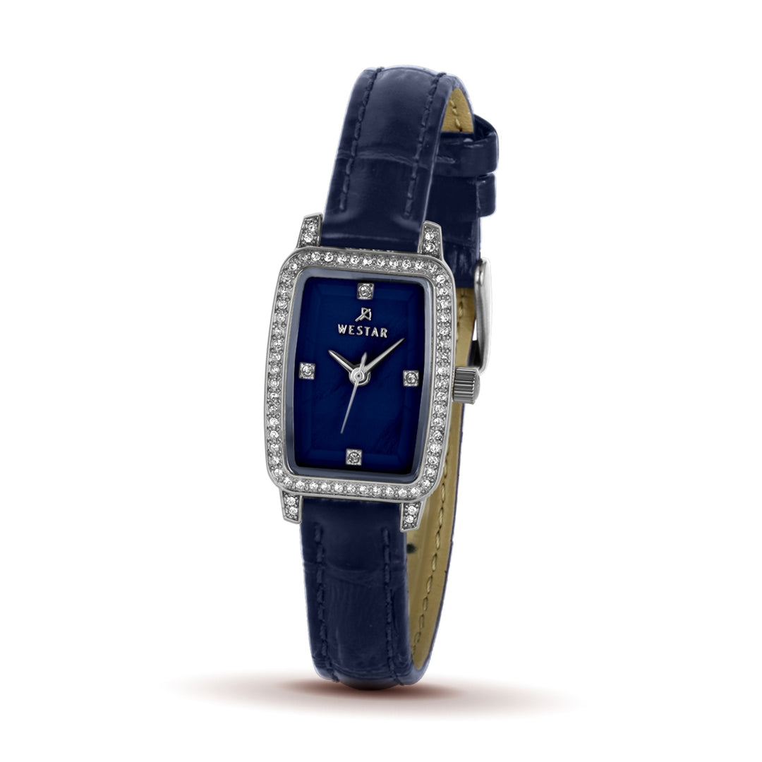 Westar Ornate Ladies Mop Blue Dial 19x25 mm Quartz Watch