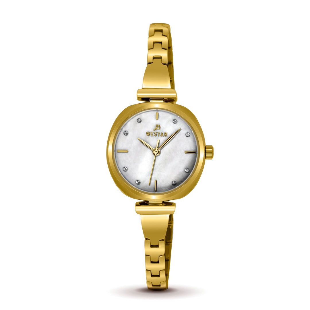Westar Ornate Ladies Mop Silver Dial 28 mm Quartz Watch