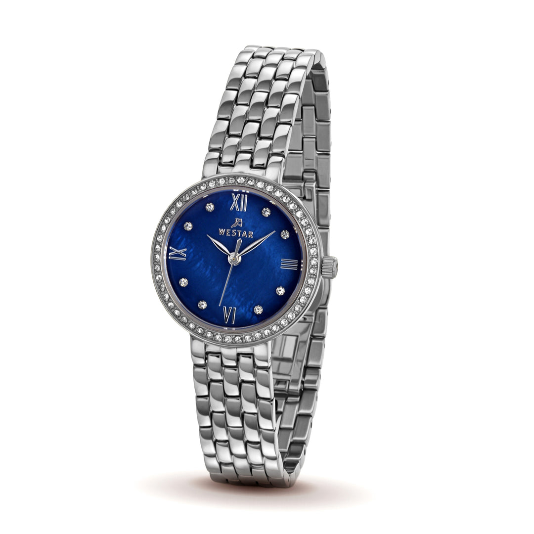Westar Ornate Ladies Mop Blue Dial 26 mm Quartz Watch