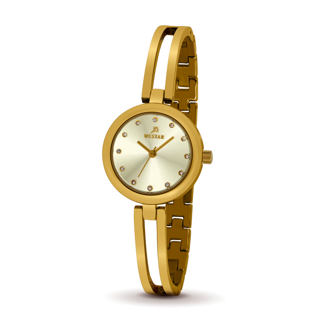 Westar Ornate Ladies Light Champange Dial 26 mm Quartz Watch