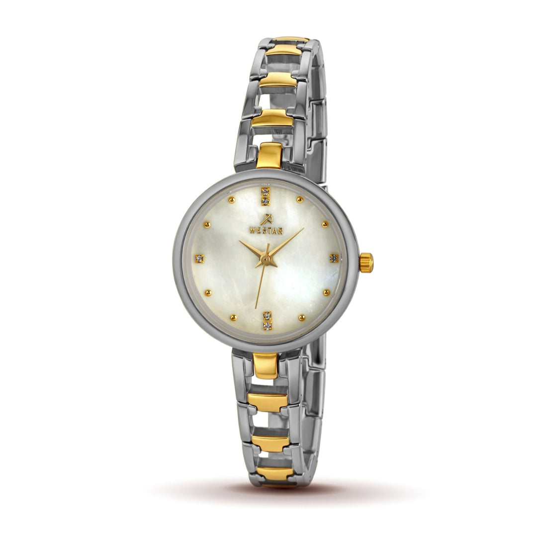 Westar Ornate Ladies Light Champange Dial 28 mm Quartz Watch