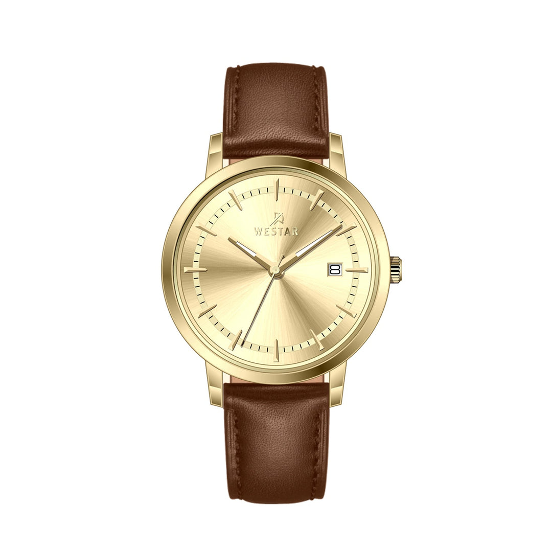 Westar Profile Ladies 30 mm Dark Champagne Dial Quartz Watch - 40255GPN128