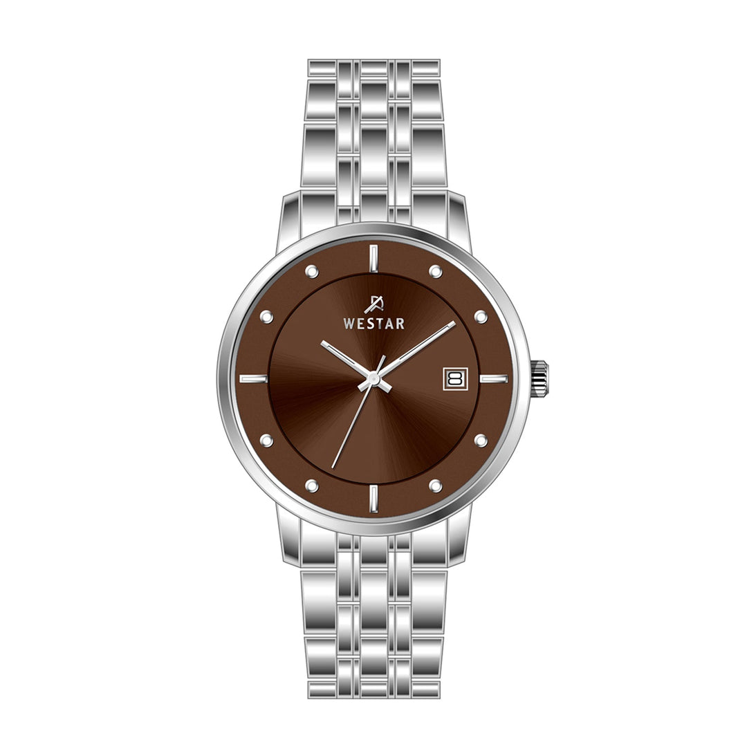 Westar Profile Ladies 30 mm Brown Dial Quartz Watch - 40256STN110