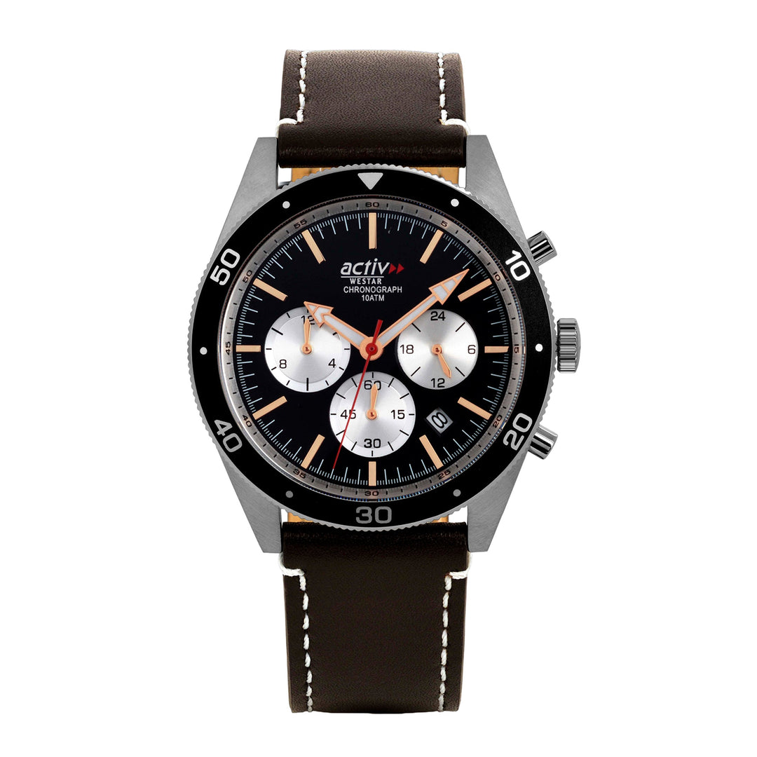 Westar Activ Gents 43 mm Black Dial Quartz Watch - 90283STN623