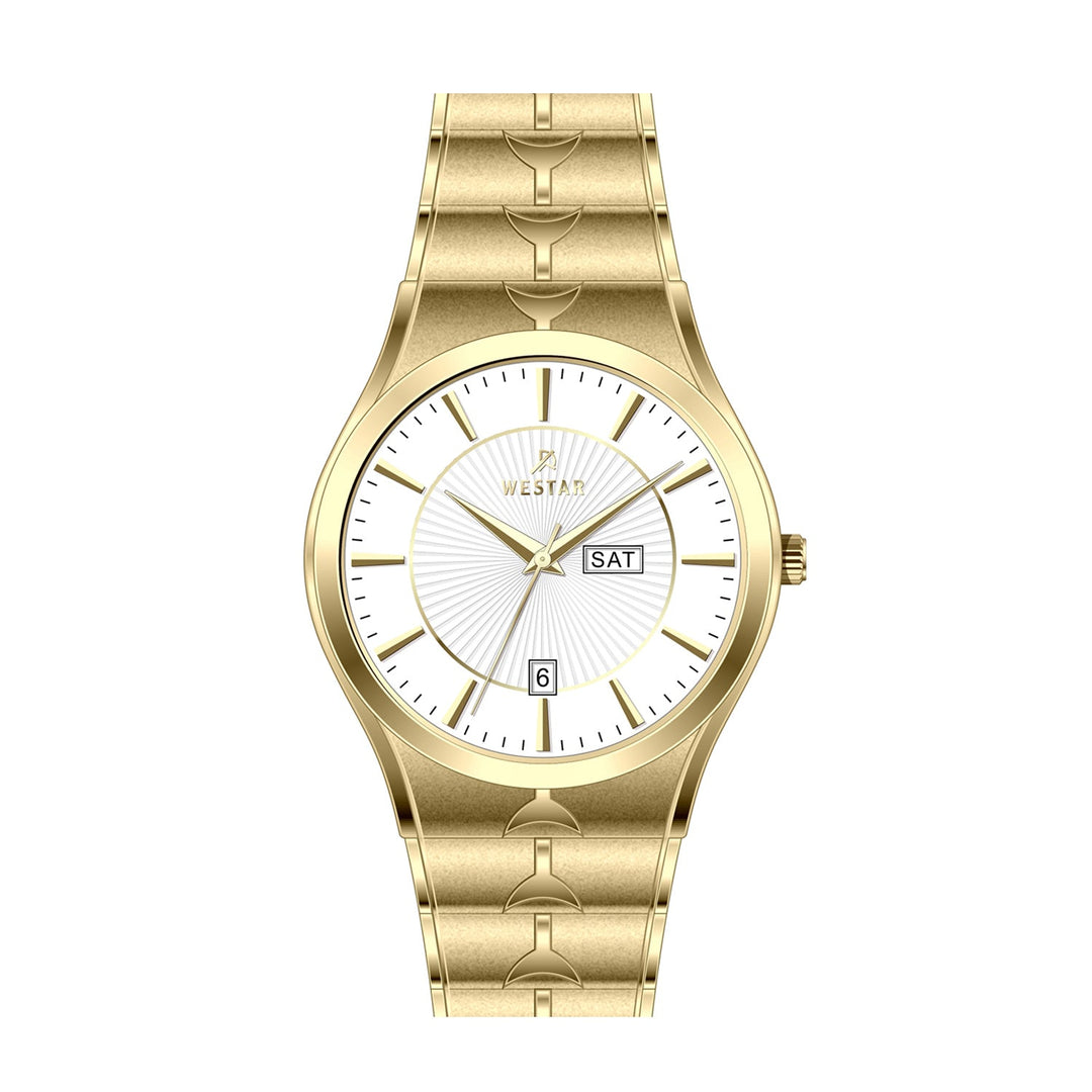 Westar Executive Gents 38 mm White Dial Quartz Watch - EX7607GPN101