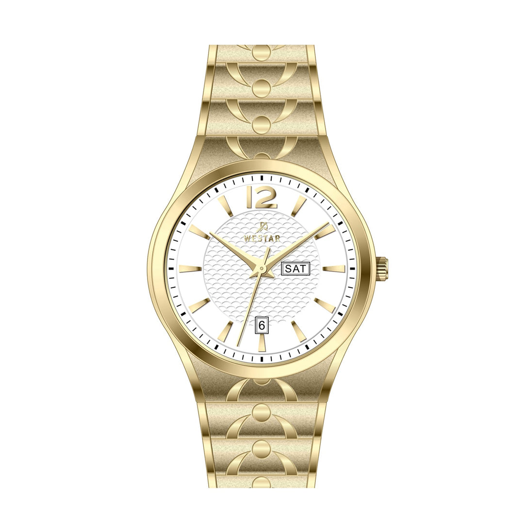Westar Executive Gents 38 mm White Dial Quartz Watch - EX7608GPN101