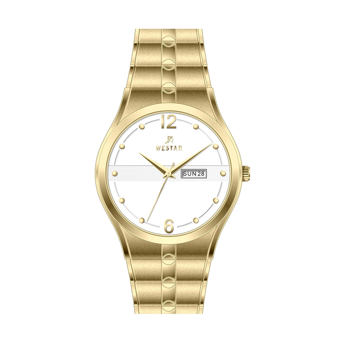 Westar Executive Gents 38 mm White Dial Quartz Watch - EX7611GPN101